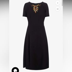 ETRO Foliage Wool Embroidery Midi Dress